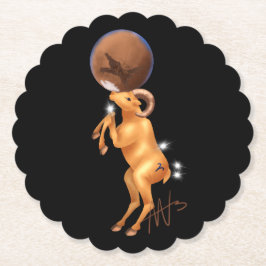 Astro Ram Mars Zodiac Kartonnen Onderzetters