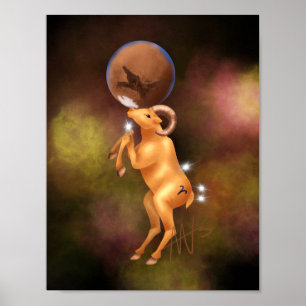 Astro Ram Mars Zodiac Poster