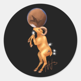 Astro Ram Mars Zodiac Ronde Sticker