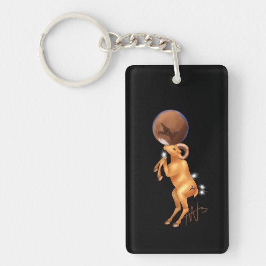 Astro Ram Mars Zodiac Sleutelhanger (Voorkant)