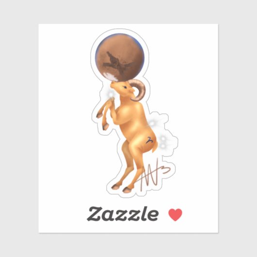 Astro Ram Mars Zodiac Sticker (Vel)