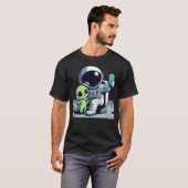 ASTRO SELFIE - Leuke Cartoon Astronaut Alien Selfi T-shirt (Voorkant volledig)