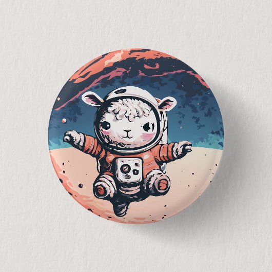Astro Sheep Ronde Button 3,2 Cm (Voorkant)