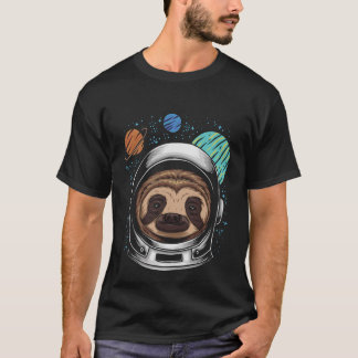 Astro Sloth Artistiek Afdrukken op aanvraag T-shirt