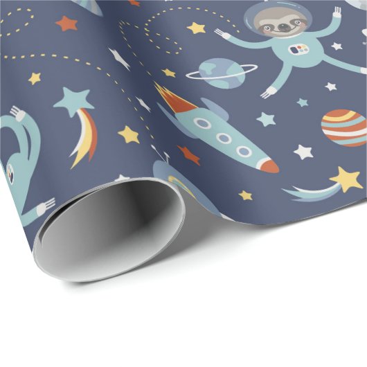 Astro Sloths Cadeaupapier (Rol Hoek)