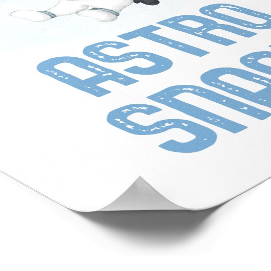 Astro Snacks Astronaut Blue Gold Space Birthday Poster (Hoek)