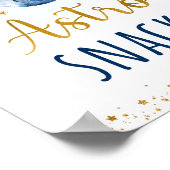 Astro Snacks Blue Gold Space Birthday Sign Poster (Hoek)