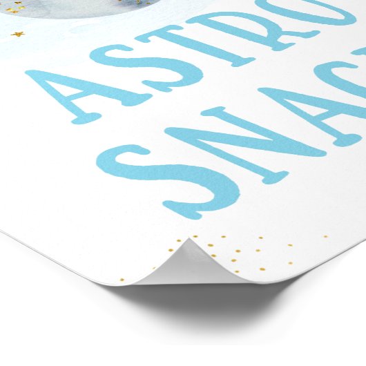 Astro Snacks Galaxy Blue Gold Space Birthday Poster (Hoek)