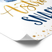 Astro Snacks Galaxy Blue Gold Space Birthday Poster (Hoek)