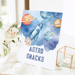 Astro Snacks Outer Space planeten verjaardagsfeest Reclamebord Met Voetstuk