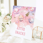 Astro Snacks Outer Space planeten verjaardagsfeest Reclamebord Met Voetstuk