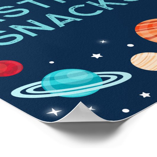 Astro Snacks Space Astronaut Planets Birthday Poster (Hoek)