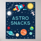 Astro Snacks Space Astronaut Planets Birthday Poster (Voorkant)