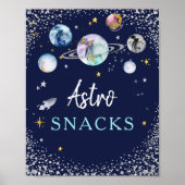 Astro Snacks Space Galaxy Birthday Party Poster (Voorkant)