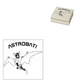 ASTROBAT! Bat Super Hero Rubberstempel (Gestempeld)