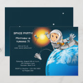 Astroboy Space Party Invitation Kaart (Voorkant / Achterkant)