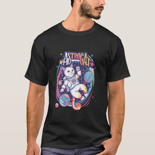 Astrocat Space Cat Avontuur T-shirt (Voorkant)