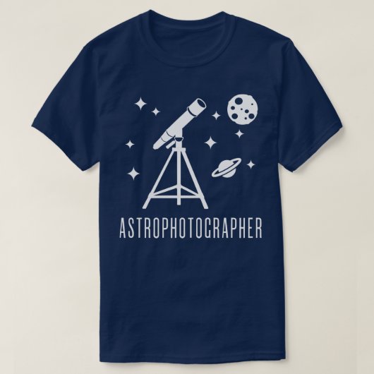 Astrofotograaf Telescoop Astronomie T-shirt (Design voorkant)