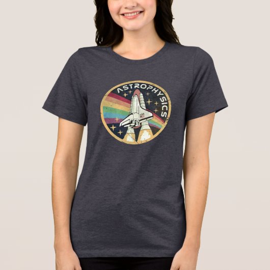 Astrofysica Vintage Embleem V02 Tri-Blend Shirt (Voorkant)