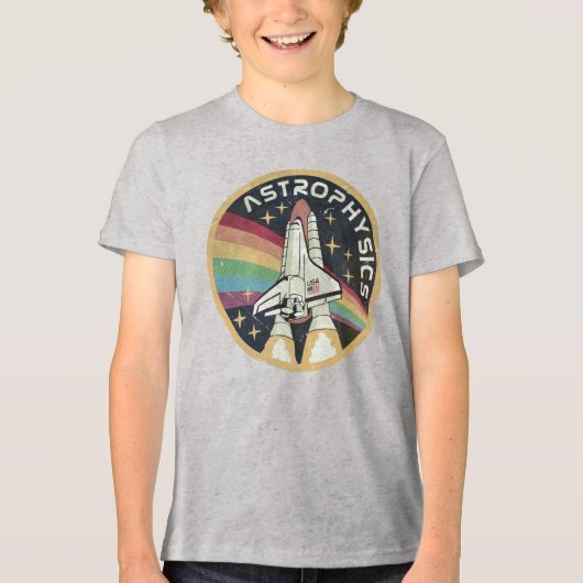 Astrofysica Vintage Embleem V02 Tri-Blend Shirt (Voorkant)