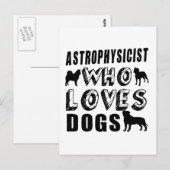 astrofysicus die van Honden houdt Briefkaart (Voorkant / Achterkant)