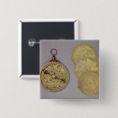 Astrolabe, 1216 vierkante button 5,1 cm (Voorkant /achterkant)