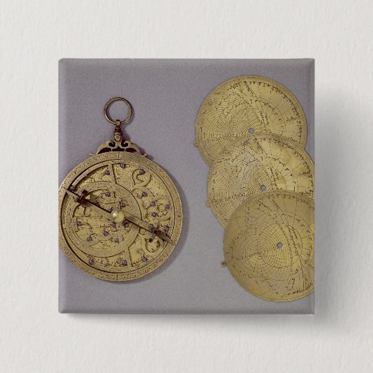 Astrolabe, 1216 vierkante button 5,1 cm (Voorkant)
