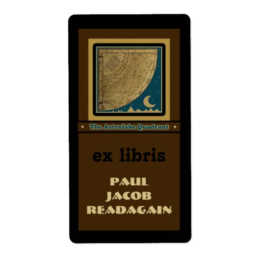 Astrolabe Quadrant-boekenplaat Etiket (Voorkant)