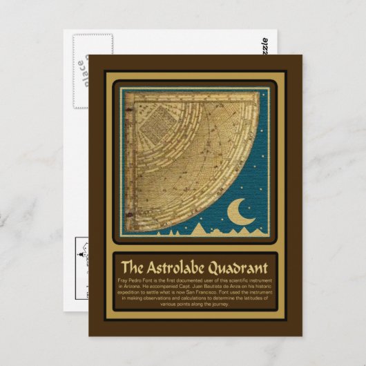 Astrolabe Quadrant briefkaart (Voorkant / Achterkant)