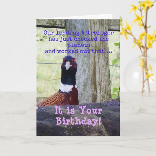 Astrologan Birthday Kaart (Gele Bloem)