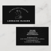 ASTROLOGER Astrology Reading Minimal Black Visitekaartje (Voorkant / Achterkant)