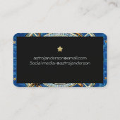 Astrologer Celestial Blue Rustic Gold Zodiac Wheel Visitekaartje (Achterkant)