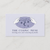 Astrologer Cosmic Moon en Planets met handen Visitekaartje (Voorkant)