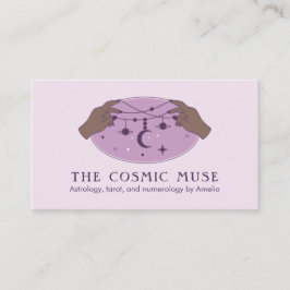 Astrologer Cosmic Moon en Planets met handen Visitekaartje