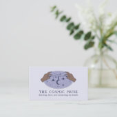 Astrologer Cosmic Moon en sterren met handen Visitekaartje (Staand voorkant)