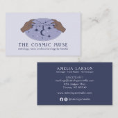 Astrologer Cosmic Moon en sterren met handen Visitekaartje (Voorkant / Achterkant)