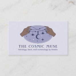 Astrologer Cosmic Moon en sterren met handen Visitekaartje