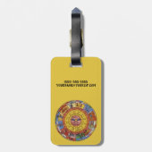  Astrologie, Antiek hemelse Zodiac Wheel Bagagelabel (Achterkant verticaal)