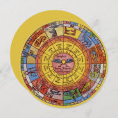 Astrologie, Antiek hemelse Zodiac Wheel Kaart (Voorkant / Achterkant)