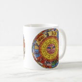  Astrologie, Antiek hemelse Zodiac Wheel Koffiemok (Voorkant rechts)