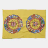  Astrologie, Antiek hemelse Zodiac Wheel Theedoek (Horizontaal)