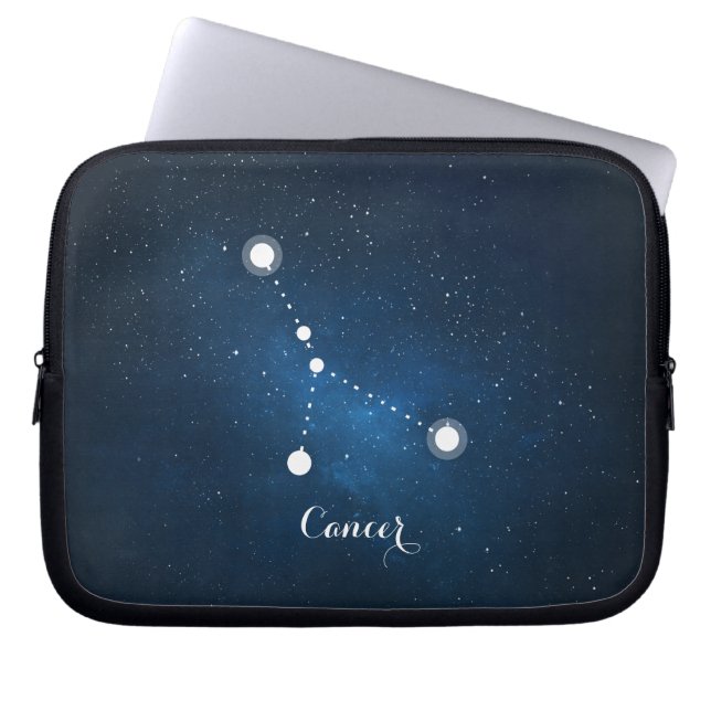 Astrologie Blauwe Nevel Kanker Dierenriemteken Laptop Sleeve (Voorkant)