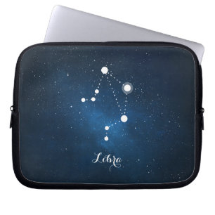Astrologie Blue Nebula Libra Zodiab Sign Laptop Sleeve