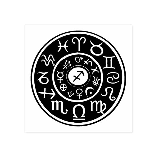 Astrologie Boogschutter Zodiac ontwerp rubberen st Rubberstempel (Afrduk)