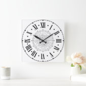 Astrologie Constellation Wheel met Romeinse cijfer Vierkante Klok (Huis)