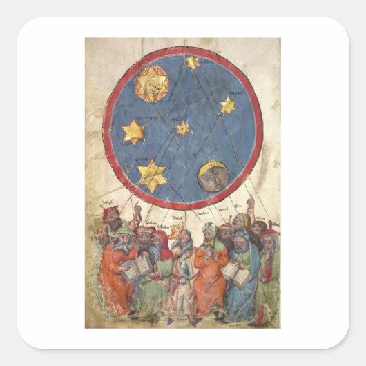Astrologie. De 7 oude planeten en het Oude Testame Vierkante Sticker (Voorkant)