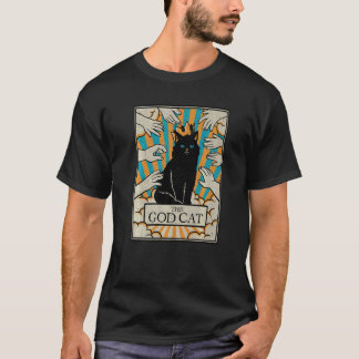 Astrologie De God Kat Goth Tarotkaart Lezer Heks T-shirt