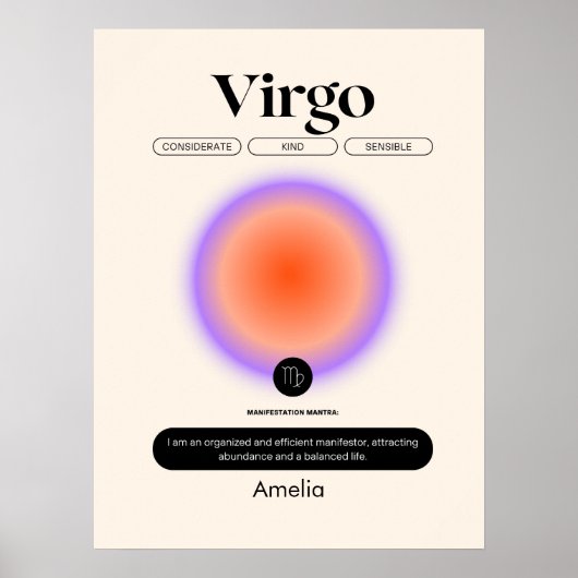 Astrologie Dierenriem Teken Maagd Verjaardag Seizo Poster (Voorkant)