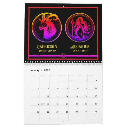 astrologie-dierenriemkalender kalender (Jan 2026)