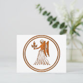 Astrologie Gebied met houtvirgo dierentuindige vir Briefkaart (Staand voorkant)